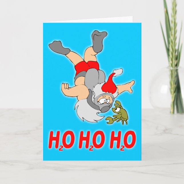 Cartes Pour Fêtes Annuelles Scuba Santa Christmas Card (Devant)