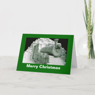 Cartes Pour Fêtes Annuelles Sculpture en glace de train, Noël