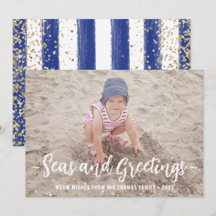 Cartes Pour Fêtes Annuelles Seas & salutations Photo Noël Parties scintillant 