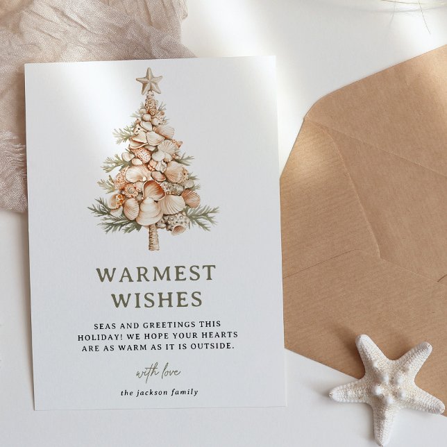 Cartes Pour Fêtes Annuelles Seas & salutations Shell Tree Noël (Créateur téléchargé)