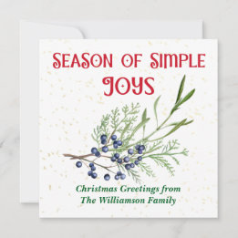 Cartes Pour Fêtes Annuelles Season of Simple Joys Blue Juniper Christmas