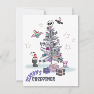Cartes Pour Fêtes Annuelles Season's Creepings jolie Pastel Goth Christmas Car