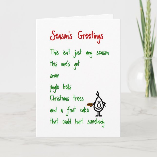 Cartes Pour Fêtes Annuelles Season's Greeting - a (bain) Christmas Poem (Devant)