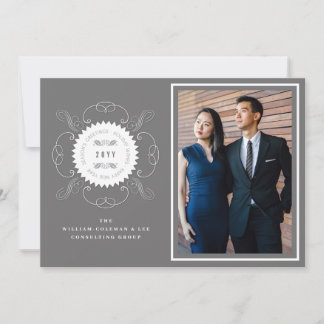 Cartes Pour Fêtes Annuelles Season's Greetings Classic Seal Photo Business