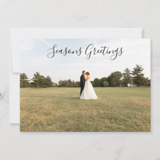 Cartes Pour Fêtes Annuelles Seasons Greetings Script Photo Card