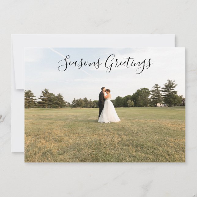 Cartes Pour Fêtes Annuelles Seasons Greetings Script Photo Card (Devant)