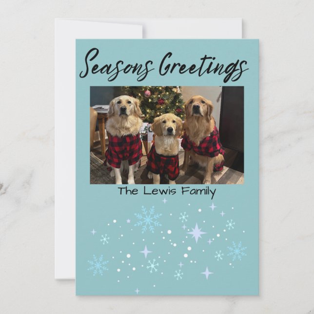 Cartes Pour Fêtes Annuelles Seasons Greetings Snowflake Photo Card (Devant)