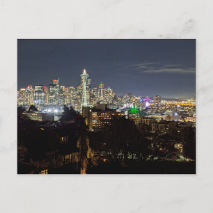 Cartes Pour Fêtes Annuelles Seattle la nuit