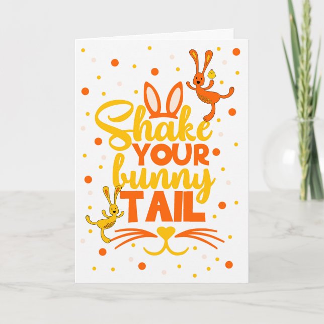 Cartes Pour Fêtes Annuelles Secouer votre queue de lapin Pâques (Devant)