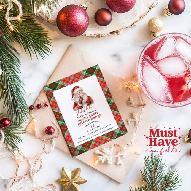 Cartes Pour Fêtes Annuelles Secret Père Noël échange cadeaux Noël (Créateur téléchargé)