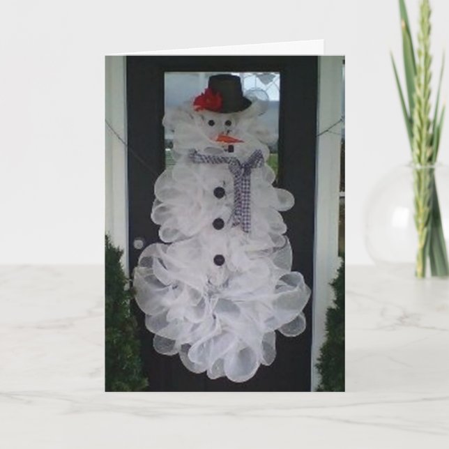 CARTES POUR FÊTES ANNUELLES SELF MADE SNOWMAN SAYS "MERRY CHRISTMAS" (Devant)