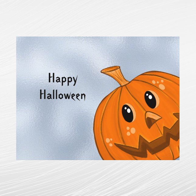 Cartes Pour Fêtes Annuelles Selfie Citrouille orange d'Halloween (Créateur téléchargé)