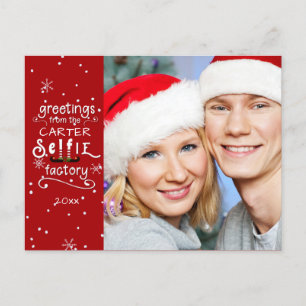 Cartes Pour Fêtes Annuelles sELFie Greetings, Changeable Red Background