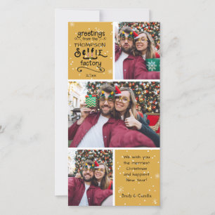 Cartes Pour Fêtes Annuelles sELFie Salutations, Or Changeable, 3 Photos
