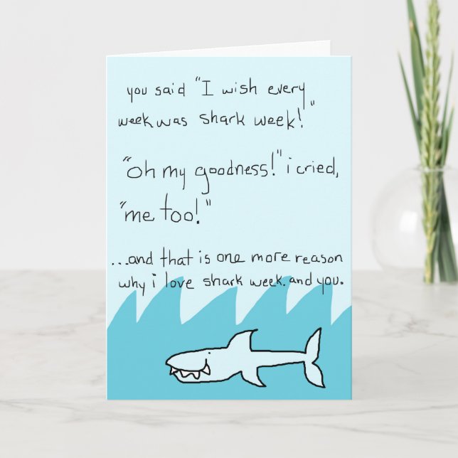 Cartes Pour Fêtes Annuelles Semaine du requin Valentine (Devant)