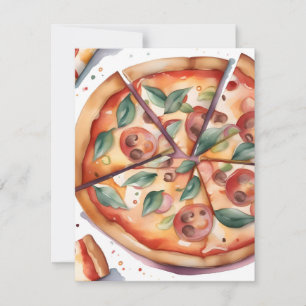 Cartes Pour Fêtes Annuelles Semaine nationale de la pizza A - Aquarelles