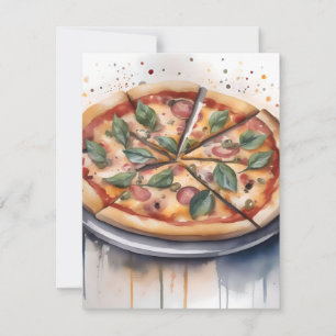 Cartes Pour Fêtes Annuelles Semaine nationale de la pizza C - Aquarelles