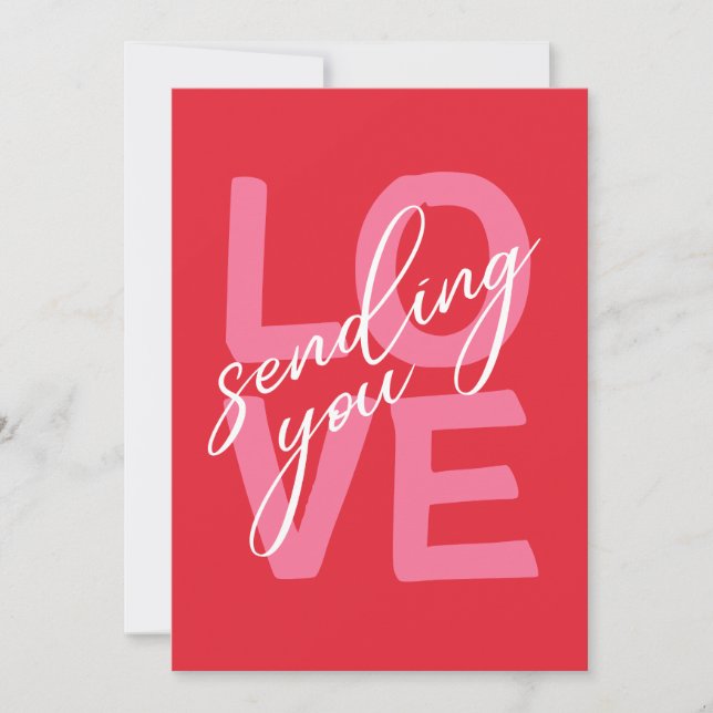 Cartes Pour Fêtes Annuelles Sending You Love Bold Modern Typography Valentine (Devant)