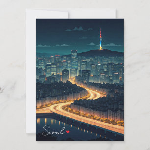 Cartes Pour Fêtes Annuelles Séoul Corée du Sud Vue nocturne