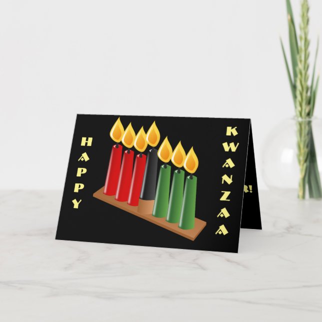 Cartes Pour Fêtes Annuelles Sept bougies Kwanza Wis (Devant)