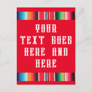 Cartes Pour Fêtes Annuelles Serape de couverture de poncho mexicain Holiday Ca