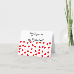 Cartes Pour Fêtes Annuelles Seras-tu mon Valentin ? Cœurs rouges ludiques 