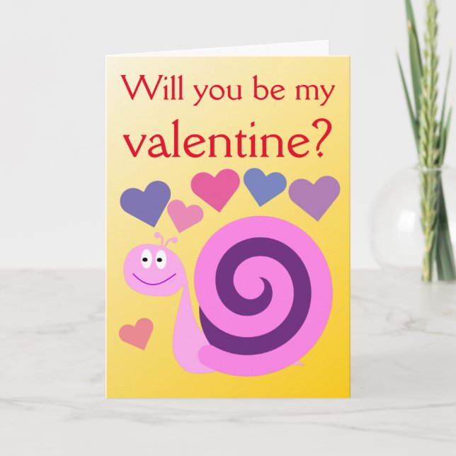 Cartes Pour Fêtes Annuelles "Serez-vous ma Saint-Valentin ?" + Joyeux Escargot (Devant)