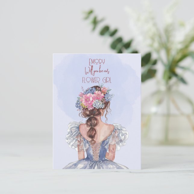 Cartes Pour Fêtes Annuelles Serez-Vous Notre Fille Fleur Floral (Debout devant)