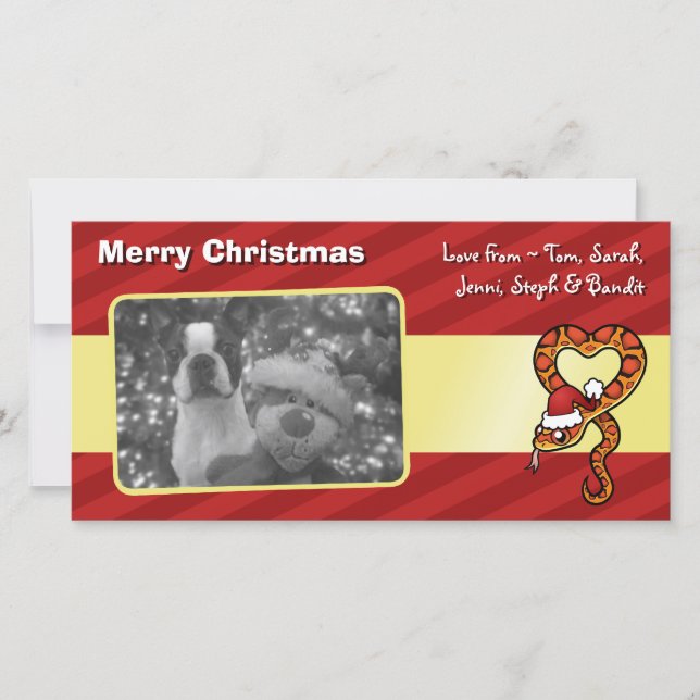 Cartes Pour Fêtes Annuelles Serpent de Noël (Devant)