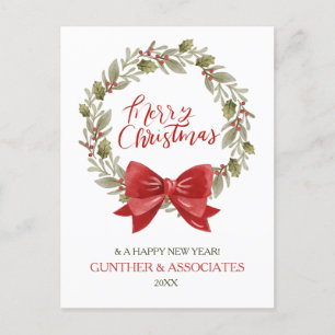 Cartes Pour Fêtes Annuelles Serre de Noël avec Red Bow Accueil d'entreprise