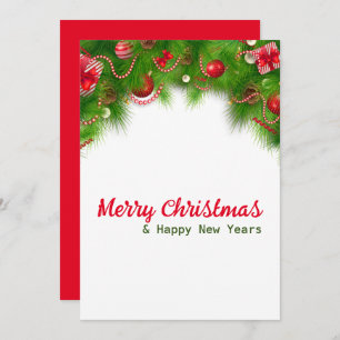 Cartes Pour Fêtes Annuelles Serre de Noël et ampoules rouges, et présente