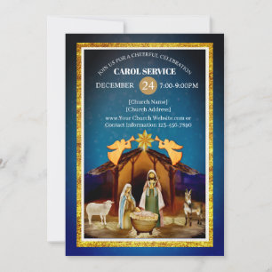 Cartes Pour Fêtes Annuelles Service de chant de Noël de l'église chrétienne re