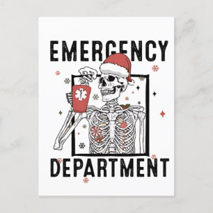 Cartes Pour Fêtes Annuelles Service d'urgence Skeleton Nuring Coffee Lover