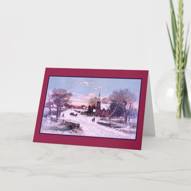 Cartes Pour Fêtes Annuelles Services ecclésiastiques Matin du soir de Noël (Devant)