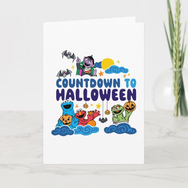 Cartes Pour Fêtes Annuelles Sesame Street | Le compte à rebours d'Halloween (Devant)