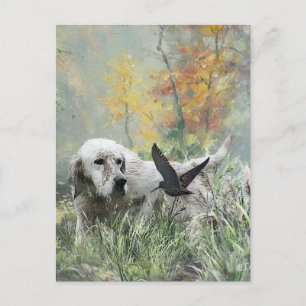 Cartes Pour Fêtes Annuelles Setter anglais, saison de chasse à la bécasse, Art