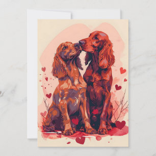 Cartes Pour Fêtes Annuelles Setter Irlandais Saint-Valentin