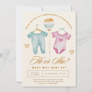 Cartes Pour Fêtes Annuelles sexe or révéler, garçon ou fille rose et bleu