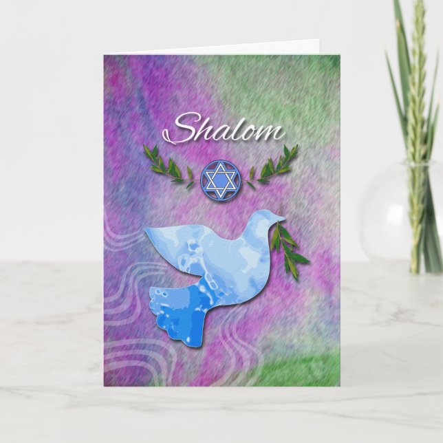 Cartes Pour Fêtes Annuelles Shalom pour Rosh Hashanah, colombe de paix (Devant)
