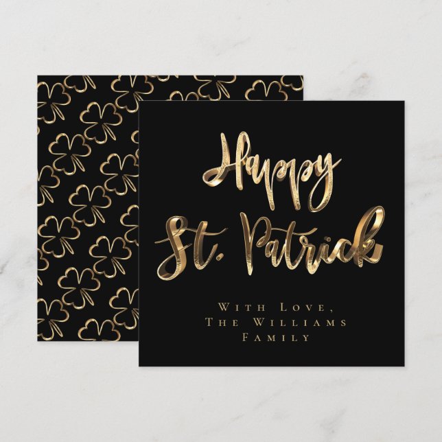 Cartes Pour Fêtes Annuelles Shamrock Clovers Motif Bonne St. Patrick's Day (Devant / Derrière)