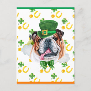 Cartes Pour Fêtes Annuelles Shamrock de Bulldog anglais St. Patricks Day