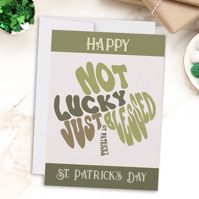 Cartes Pour Fêtes Annuelles Shamrock irlandais rétro St Patrick's Day Word Art (Créateur téléchargé)