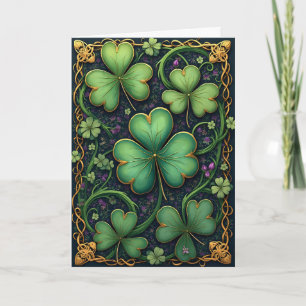 Cartes Pour Fêtes Annuelles Shamrocks en cadre celtique Saint Patrick's Day