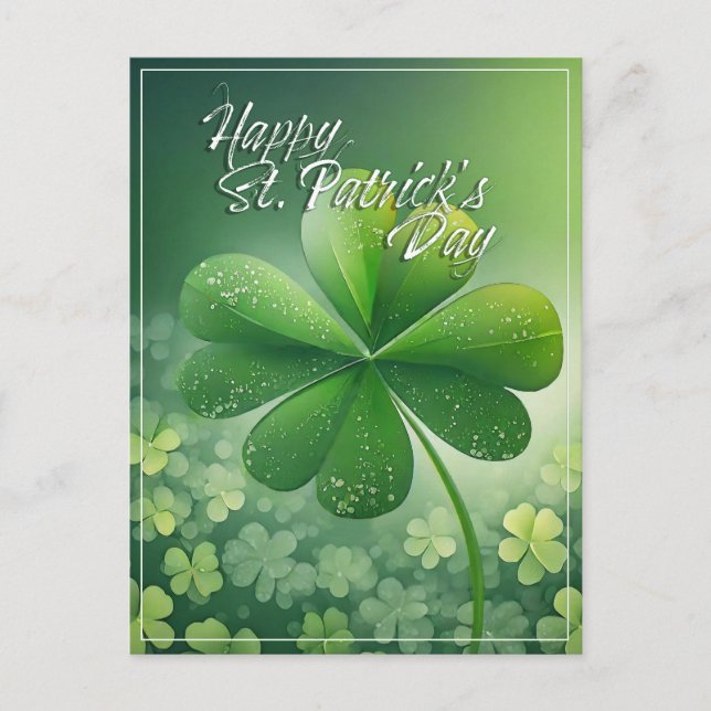 Cartes Pour Fêtes Annuelles Shamrocks verts Bonne St. Patrick's Day (7) c (Devant)