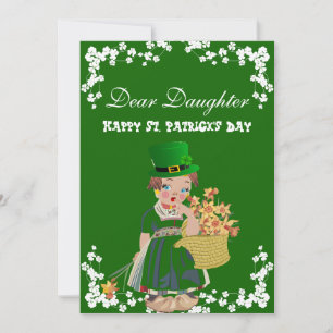 Cartes Pour Fêtes Annuelles Shamrocks vintages Lucky St. Patrick's Day Fille