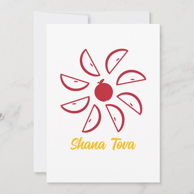 Cartes Pour Fêtes Annuelles Shana Tova aux pommes (Devant)