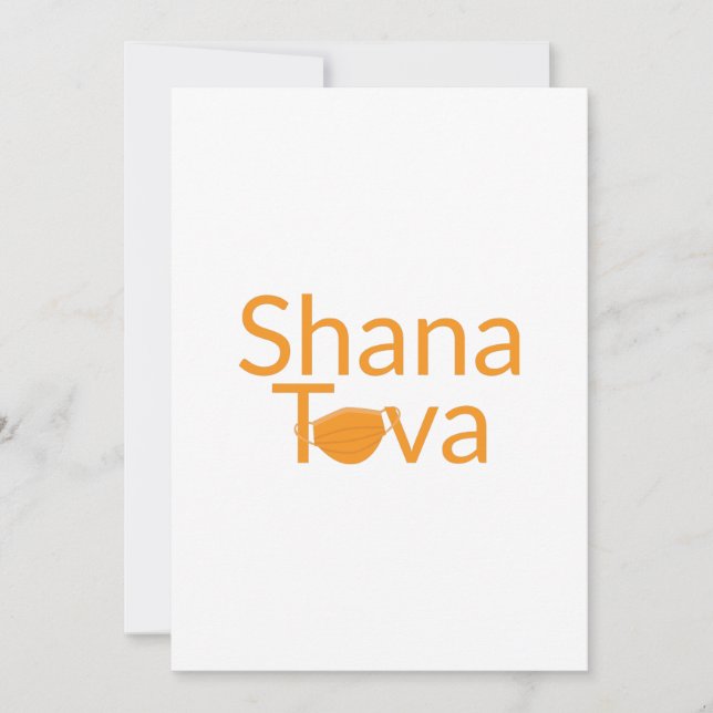 Cartes Pour Fêtes Annuelles Shana Tova avec masque facial (Devant)