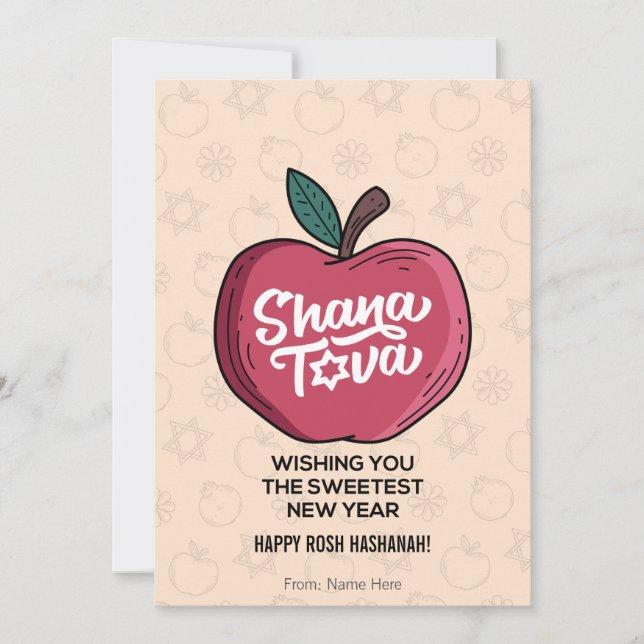 Cartes Pour Fêtes Annuelles Shana Tova, Rosh Hashanah, Nouvel An juif (Devant)