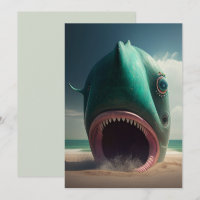 Shark sculpture on the beach