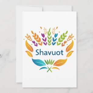 Cartes Pour Fêtes Annuelles Shavuot - Symbole Shavuot avec blé coloré